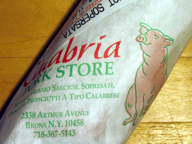 Hot Sopressata From Calabria Pork Store, 2338 Arthur Avenue, Belmont, The Bronx