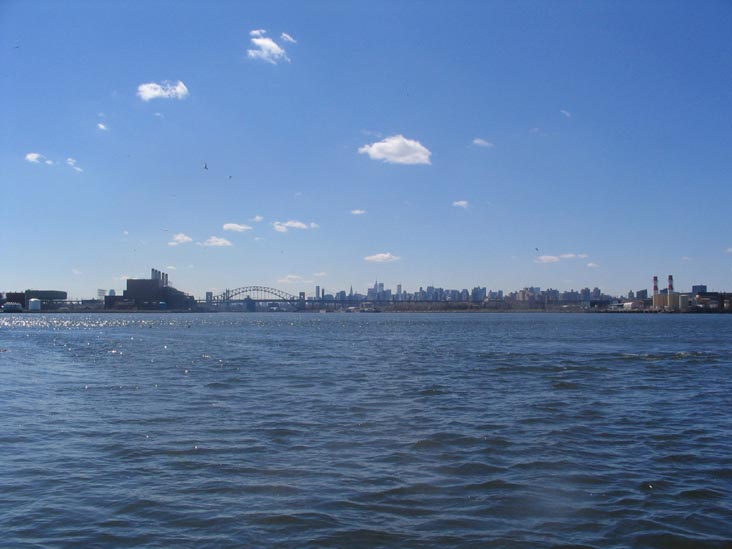 Manhattan Skyline From North Brother Island Docks, East River, The Bronx