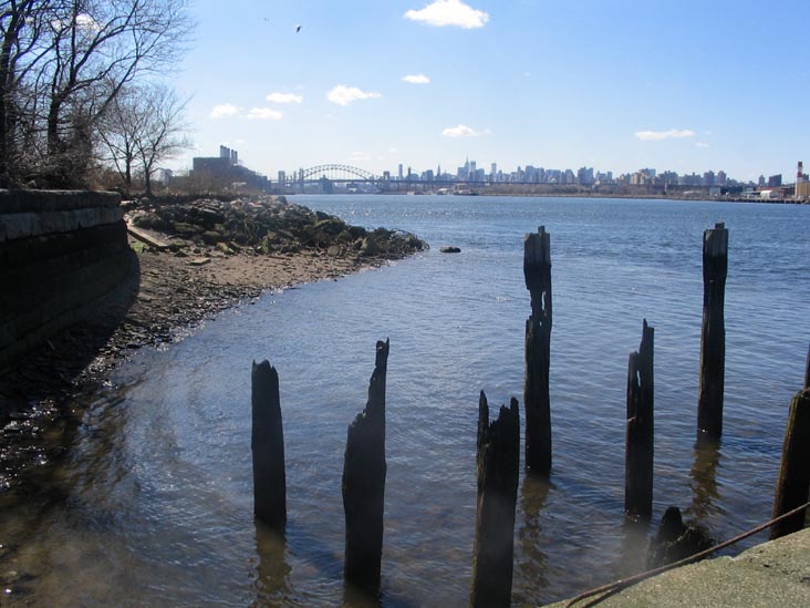 Manhattan Skyline From North Brother Island Coal Dock, East River, The Bronx