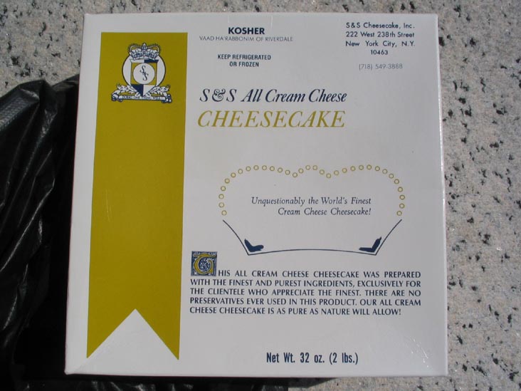 S&S Cheesecake, Inc. Box