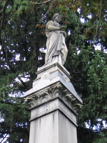 Larger-than-Life Statue Elevated High Above the Grounds of Woodlawn Cemetery, The Bronx