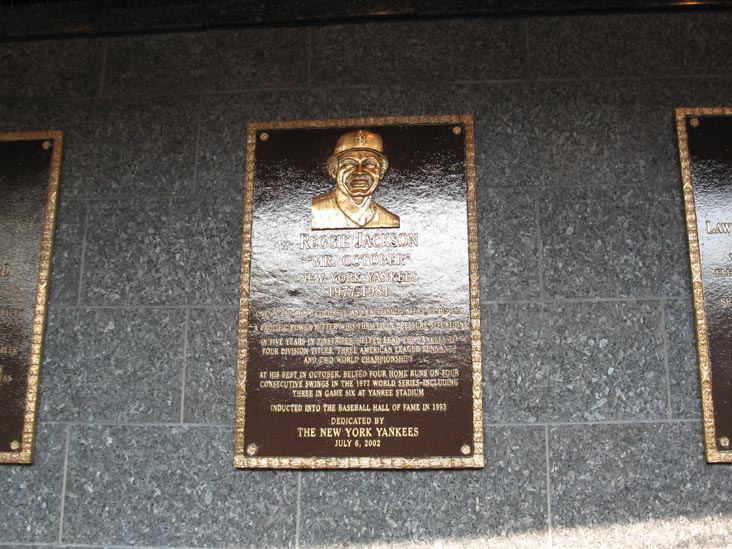 Reggie Jackson Plaque, Monument Park, Yankee Stadium, The Bronx, June 7, 2011