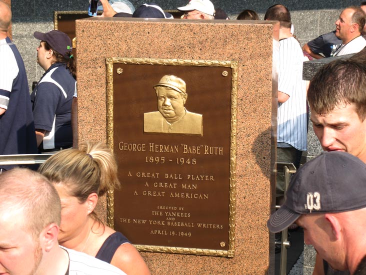 Babe Ruth Plaque, Monument Park, Yankee Stadium, The Bronx, June 7, 2011