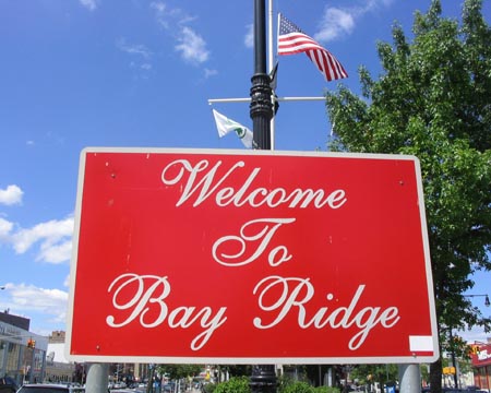 Welcome to Bay Ridge Sign, Fort Hamilton Triangle, Bay Ridge, Brooklyn