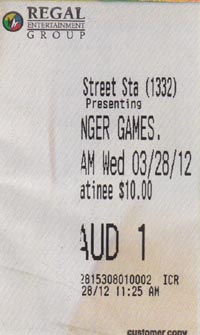 Ticket, Court Street Stadium 12, 106 Court Street, Brooklyn Heights, Brooklyn, March 28, 2012