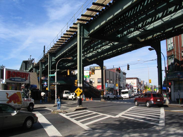 Knickerbocker Avenue and Myrtle Avenue, Looking West, Bushwick, Brooklyn