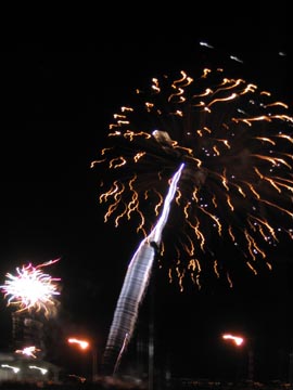 Fireworks, Coney Island Boardwalk, Coney Island, Brooklyn, July 9, 2004