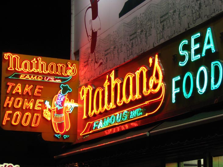 Nathan's Sign, Surf Avenue Side, Coney Island, Brooklyn, July 9, 2004