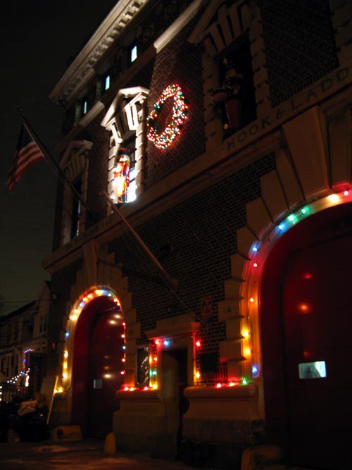 Castle on the Hill Firehouse, Dyker Heights Christmas Lights, Dyker Heights, Brooklyn, December 23, 2008
