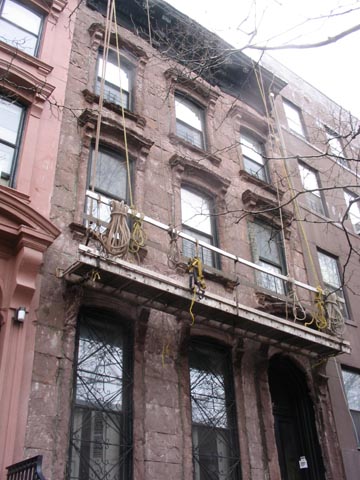 Restoring the Brownstone Facade, S. Oxford Street between Lafayette and DeKalb Avenues, Fort Greene, Brooklyn