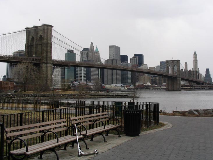 Brooklyn Bridge, Brooklyn Bridge Park, Fulton Ferry Waterfront, Brooklyn, February 21, 2004