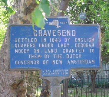Gravesend Historical Marker, Gravesend Cemetery, Brooklyn
