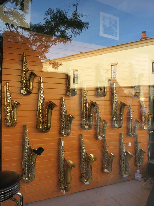 Saxophones, Brooklyn Woodwind and Brass, 6 Bedford Avenue, Greenpoint, Brooklyn, June 16, 2012