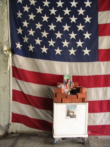 9/11 Memorial Under the Pulaski Bridge at Clay Street, Greenpoint, Brooklyn, February 16, 2005
