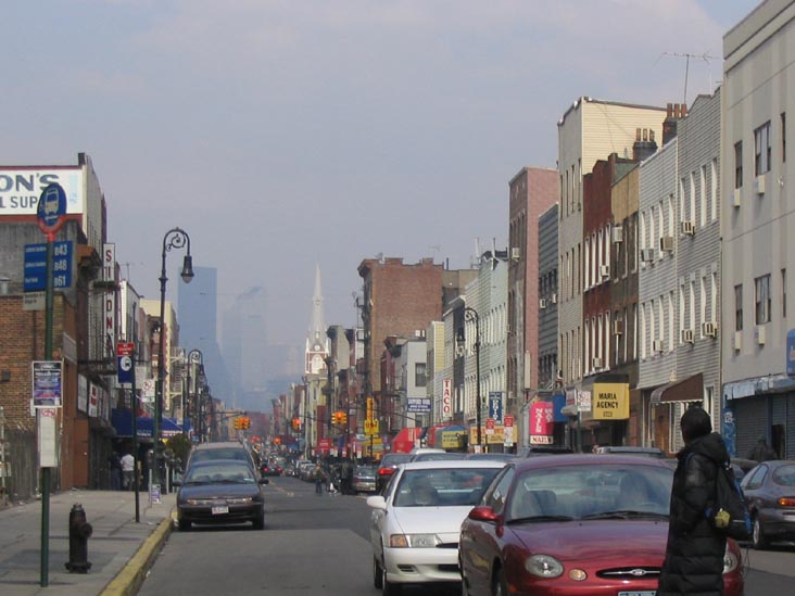 Manhattan Avenue Looking North from Driggs Avenue, Greenpoint, Brooklyn, February 21, 2004