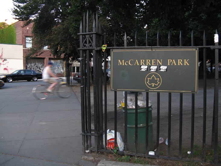 Bedford Avenue and Lorimer Street Entrance, McCarren Park, Greenpoint, Brooklyn, July 12, 2009