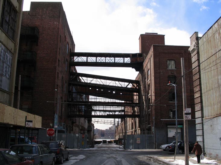 Looking West Down Noble Street from West Street, Greenpoint, Brooklyn, March 10, 2005