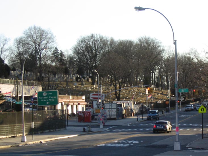 Looking South Down Seventh Avenue Towards Greenwood Cemetery, Park Slope, Brooklyn