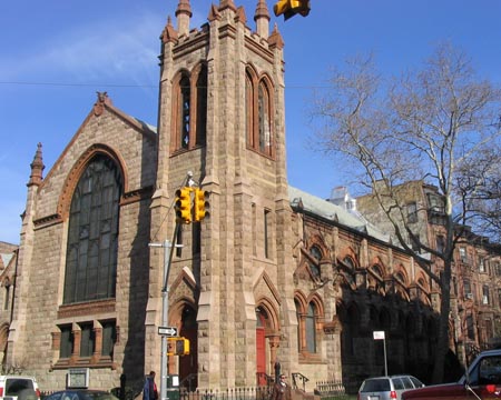 Grace United Methodist Church and Parsonage, 29-35 Seventh Avenue at St. John's Place, Park Slope, Brooklyn