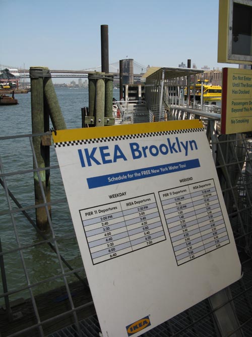 IKEA Water Taxi Schedule, Pier 11, Wall Street, Lower Manhattan