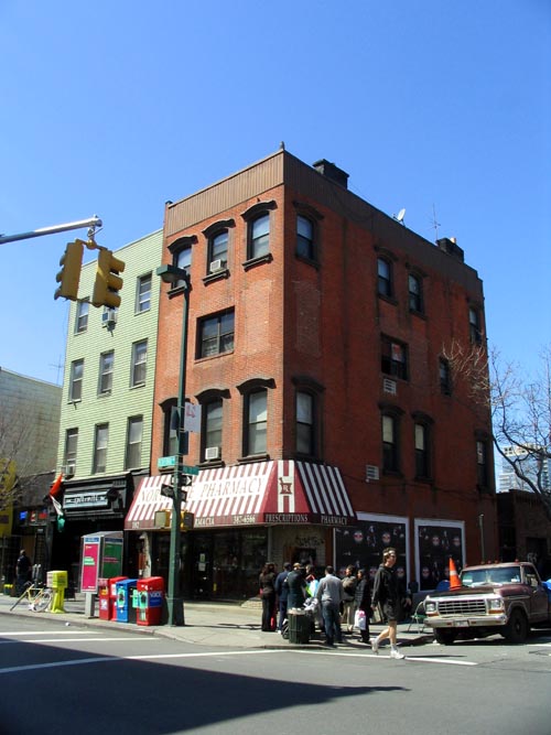 Northside Pharmacy, 182 Bedford Avenue and North 7th Street, SW Corner, Williamsburg, Brooklyn