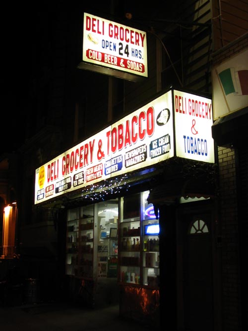 Deli Grocery and Tobacco, Metropolitan Avenue Near Leonard Street, Williamsburg, Brooklyn, March 12, 2004
