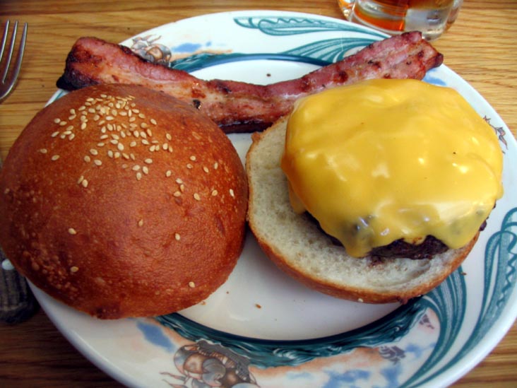 Medium Rare Cheeseburger With Bacon, Peter Luger Steak House, 176-178 Broadway, Williamsburg, Brooklyn