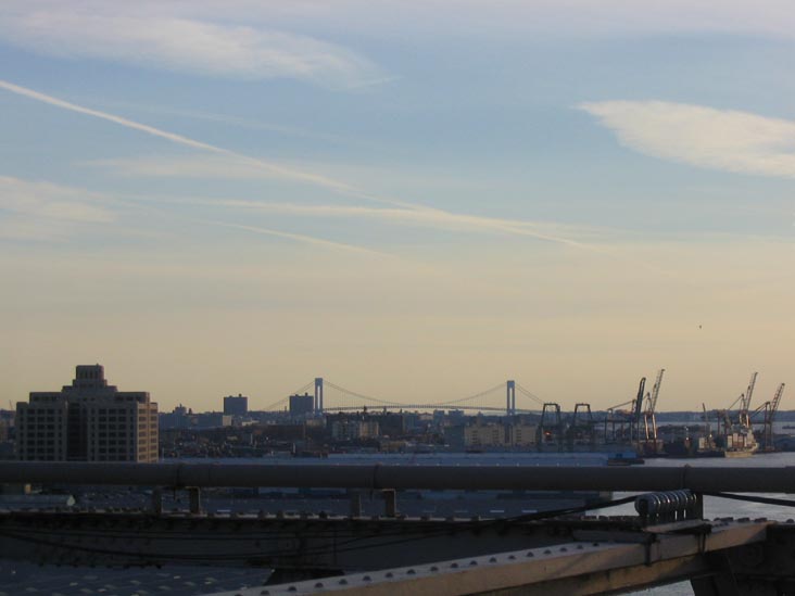 Brooklyn Waterfront, Verrazano-Narrows Bridge in Distance
