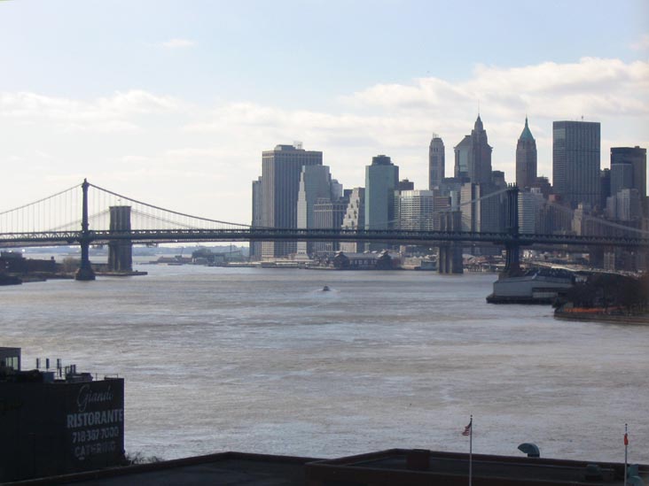 View from the Williamsburg Bridge: Manhattan and Brooklyn Bridges
