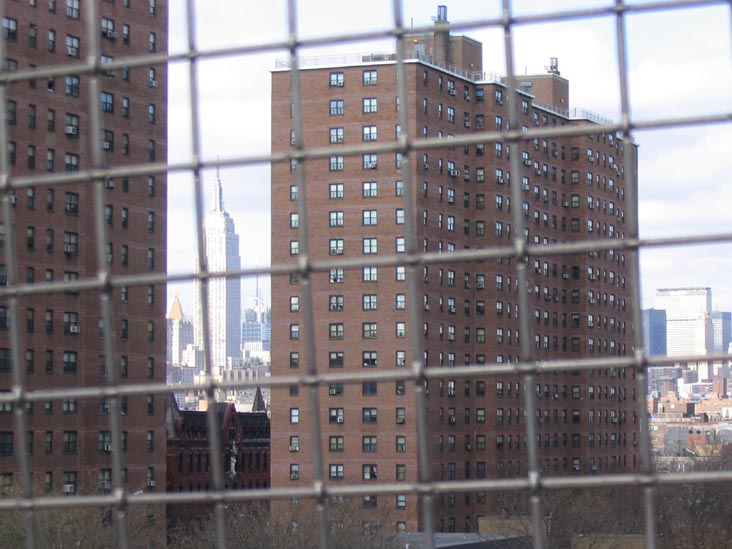 View from the Williamsburg Bridge: Samuel Gompers Houses and the Empire State Building