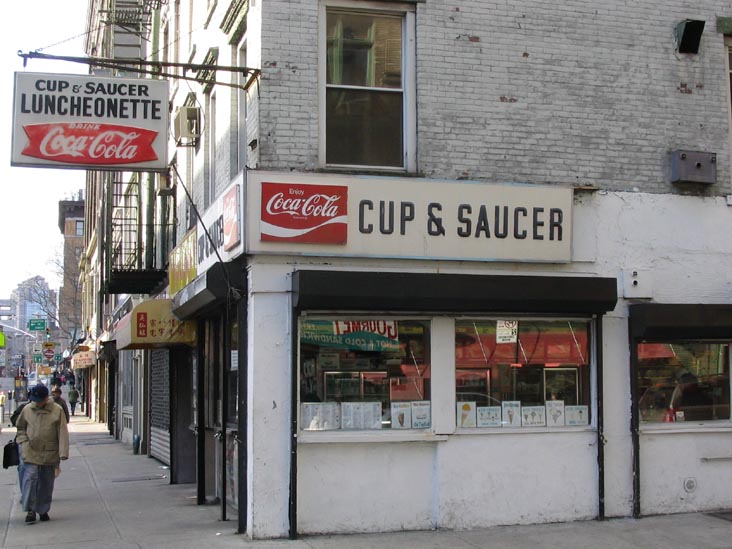 Cup & Saucer Luncheonette, Eldridge and Canal Streets, NW Corner, Lower East Side, Manhattan