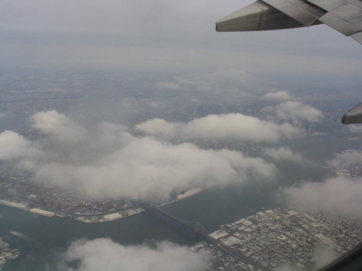 Landing at LaGuardia: Williamsburg Bridge From the Air