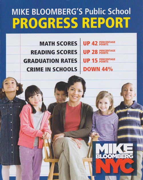Bloomberg For Mayor 2009 Mike Bloomberg's Public School Progress Report Campaign Literature