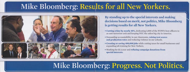 Bloomberg For Mayor 2009 Results For All New Yorkers Campaign Literature