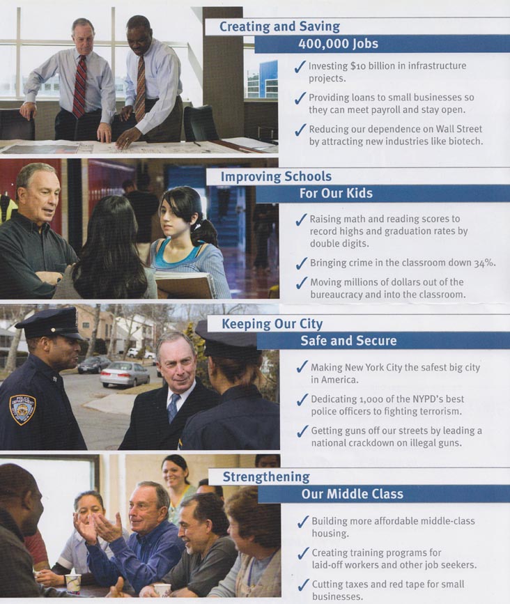 Bloomberg For Mayor 2009 See A Brighter Future Unfold Campaign Literature