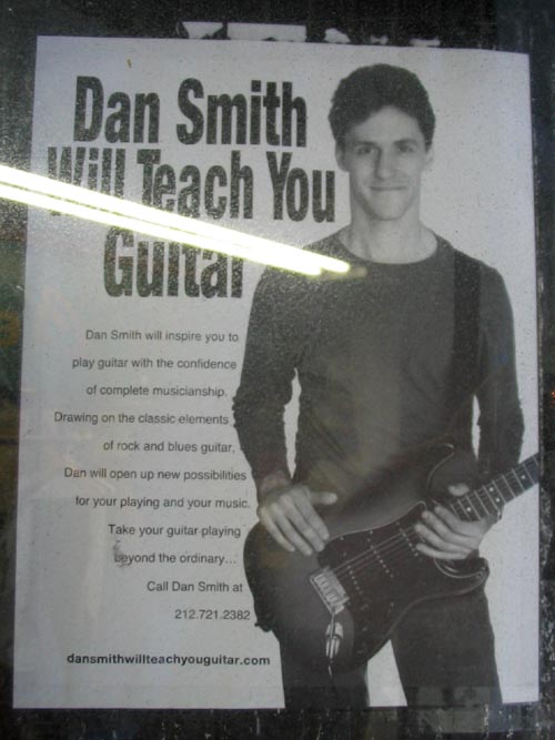 Dan Smith Will Teach You Guitar Flier, 30th Street Between Park and Madison, December 14, 2007