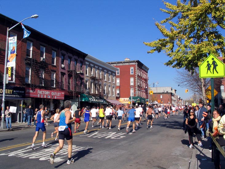 New York City Marathon, Vernon Boulevard Looking North Between 49th and 50th Avenues, Hunters Point, Long Island City, Queens, November 7, 2004