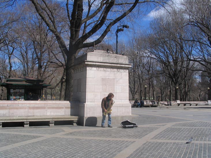 Saxophone at Maine Monument, Central Park, Manhattan, March 22, 2006