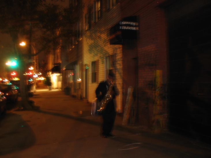 Saxophone on Vernon Boulevard, Long Island City, Queens, October 21, 2005