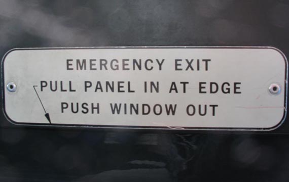 Bus Signage: Emergency Exit