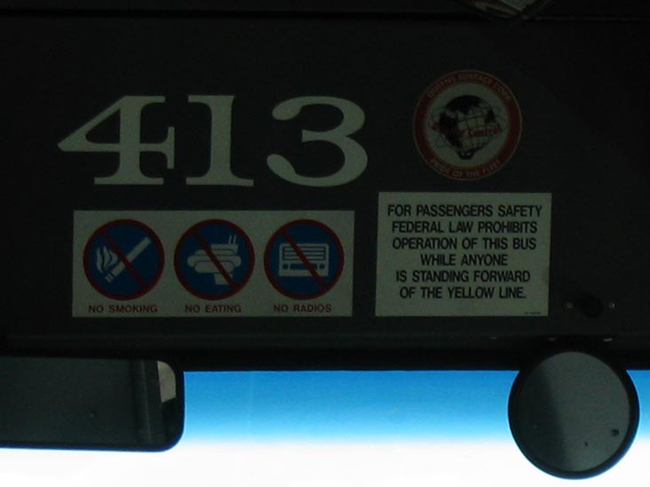 Bus Signage: No Smoking, No Eating, No Radios