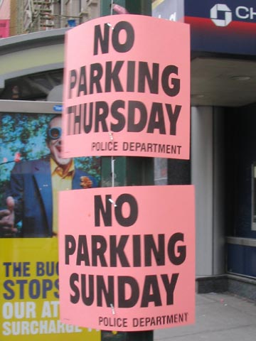 New York City Signage: Temporary No Parking
