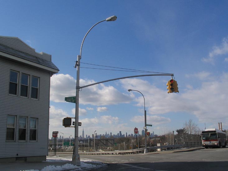 Manhattan Skyline From Clinton Avenue and Hamilton Place, Maspeth, Queens