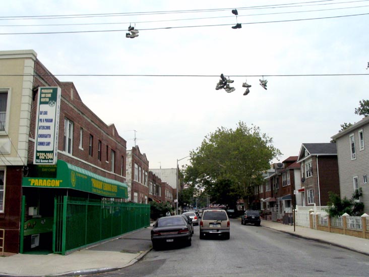 Sneakers Hanging From Wires, Brighton 8th Street and Banner Avenue South, Brighton Beach, Brooklyn