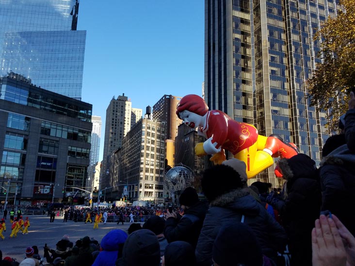 Ronald McDonald, Macy's Thanksgiving Day Parade, Columbus Circle, Midtown Manhattan, November 23, 2017