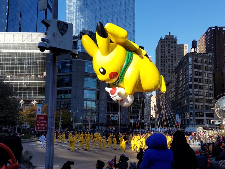 Pikachu, Macy's Thanksgiving Day Parade, Columbus Circle, Midtown Manhattan, November 23, 2017