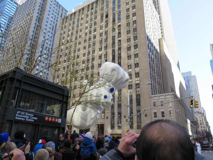 Pillsbury Doughboy, Macy's Thanksgiving Day Parade, 49th Street and Sixth Avenue, Midtown Manhattan, November 28, 2013