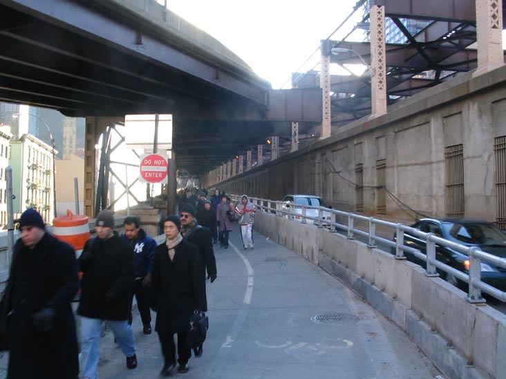 Queensboro Bridge, Manhattan Side, Transit Strike, December 21, 2005