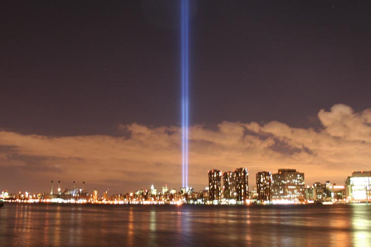 Tribute in Light from Hunters Point, Long Island City, Queens, September 11, 2006