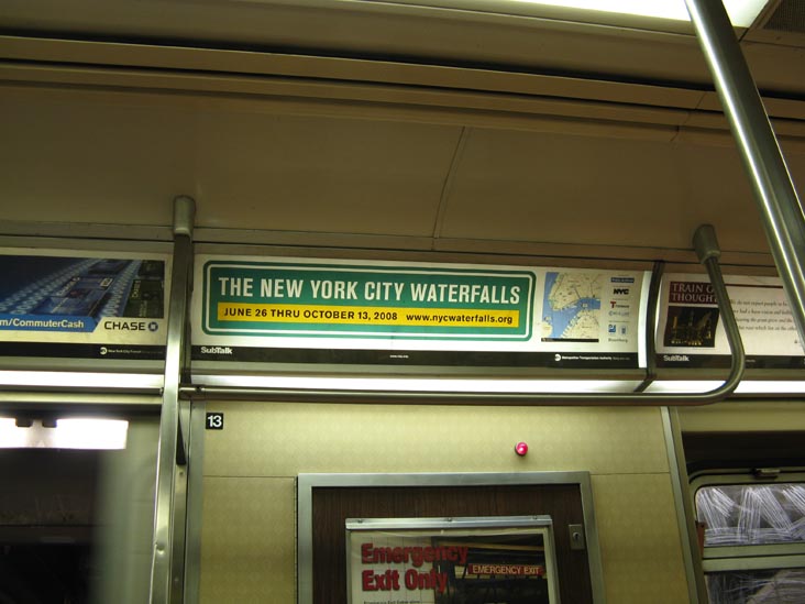 New York City Waterfalls Bus Subway Advertisement, Northbound F Train, October 14, 2008